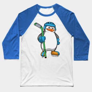 Penguin at Ice hockey with Ice hockey stick Baseball T-Shirt